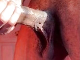 masturbation, amateur, ejaculation-sur-le-corps, énorme-bite, ejaculation, solo, bite