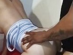 arab, creampie, gempal, punggung-butt