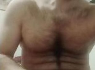 papa, masturbation, amateur, ejaculation-sur-le-corps, énorme-bite, gay, ejaculation, solo, pappounet, musclé