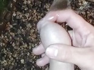 Pissing play with a nice cumshot