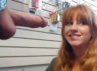 Hot redhead sucking dick