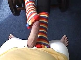 Footjob with socks