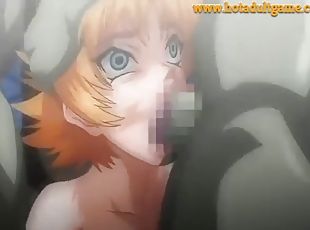 oral-seks, üstüneyüzüne-boşalma, penisin-gırtlağa-kadar-alınması, yüzle-ilgili, pornografik-içerikli-anime