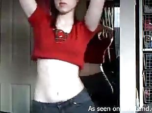 Redhead Strutting Her Stuff & Talking Dirty