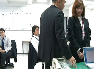 Dashing Japanese office girl gets fucked by her new boss at work