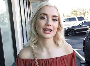 Sensual Blondie Braceface Teen POV video