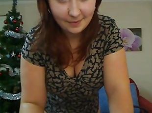 Young chubby Romanian girl gets naked on cam