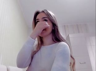 masturbation, pisser, branlette, blonde, webcam, solo, taquinerie