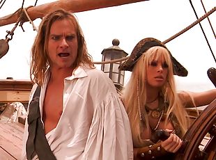 Busty blonde pirate and the horny captain fucking