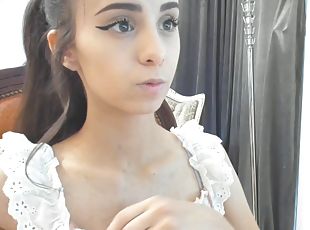 masturbación, amateur, webcam, guapa, a-solas, morena