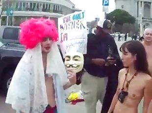 Hairy protestors