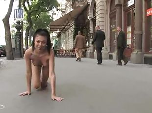 public, bdsm, esclave, fétiche, humiliation, brunette