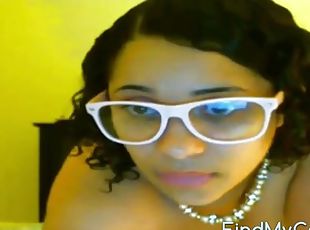 lunettes, masturbation, chatte-pussy, jouet, latina, black, chienne, webcam, belle, solo