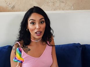 interracial, adolescente, latina, estrela-porno, preto, pov, sofa, cavalgando, morena, realidade