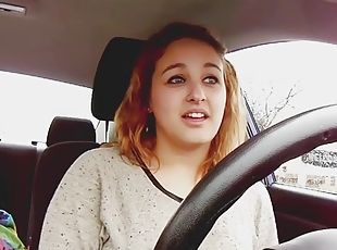 gros-nichons, babes, ados, pornstar, voiture, blonde, solo