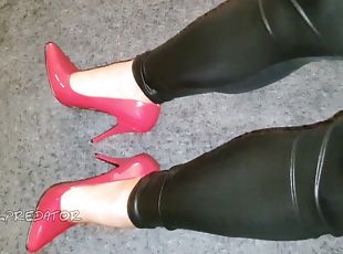 dilettant, füße, europäische, euro, fetisch, latex, allein, hotel, nylon, hoch-fuß