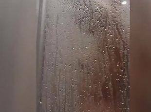 mandi, amatir, sayang, remaja, latina, pasangan, permainan-jari, sudut-pandang, mandi-shower, seorang-diri