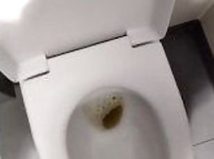 poilue, pisser, public, amateur, toilette, fétiche, solo