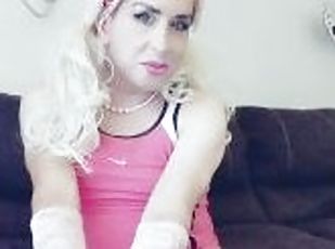 masturbation, transsexuelle, amateur, ejaculation-sur-le-corps, énorme-bite, blonde, solo, bite