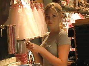 A trip to a store with well-endowed blondie Alison Angel