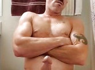 papá, orgasmo, amateur, chorro-de-corrida, polla-enorme, gay, paja, corrida, a-solas, papi