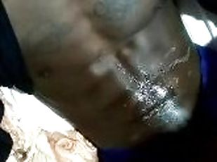 masturbation, amateur, ejaculation-sur-le-corps, ébène, énorme-bite, interracial, solo, bite