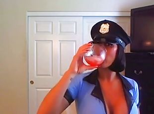 exército, teta-grande, brinquedo, webcam, dildo, peituda, polícia-police, morena