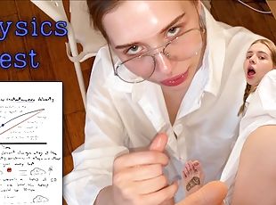 Physics professor is fucking a student. Little slut is swallowing cum