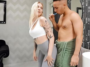 cul, gros-nichons, ados, pornstar, culotte, blonde, réalité, tatouage, petits-seins