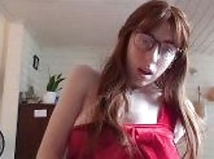 gros-nichons, masturbation, orgasme, amateur, fantaisie, solo, noël