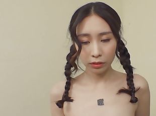 asiatique, levrette, masturbation, fellation, natte, ejaculation, naturel, cow-girl, brunette