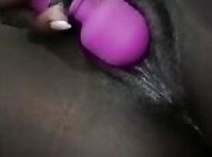 amateur, maduro, babes, negra-ebony, juguete, a-solas