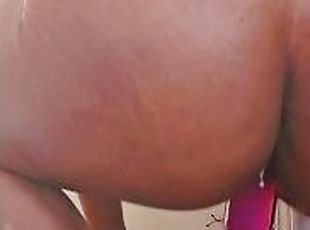 culo, masturbación, amateur, anal, negra-ebony, juguete, doble, consolador, a-solas