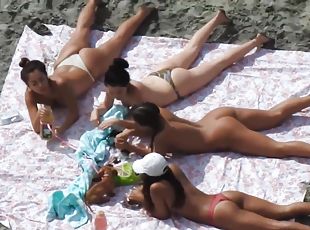 al-aire-libre, playa, impresionante, morena, tatuaje