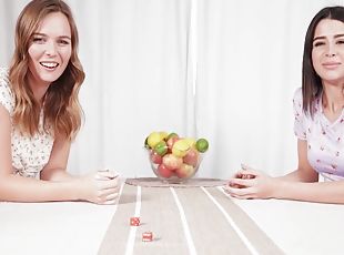 Playing A Dice Game With Two Lovely Lesbian Hot Girls