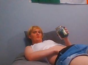 masturbación, transexual, amateur, culazo, a-solas, fumando