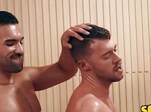 SEAN CODY - Drew Ryan pounds Justins ass while he sucks Evans cock in a 69 and everyone ends up cumming hard