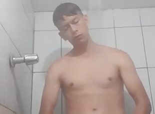 bañando, anal, juguete, hardcore, gay, consolador, ducha, amordazada