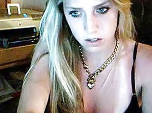 Beautiful blonde masturbates on cam