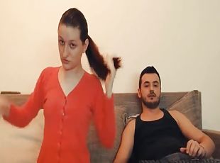 cuatro-patas, mamada, hardcore, pareja, webcam, mona, morena, sujetador, lengua