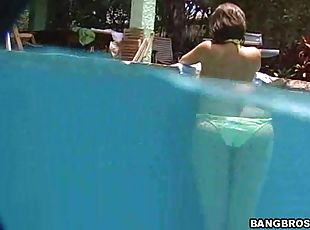 allaperto, piscina, bikini, reali