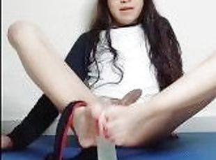 masturbação, anal, adolescente, brinquedo, gay, latina, travesti, pés, dildo, sozinho