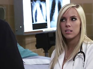 Gorgeous blonde BiBi Jones fucks a dude in a hospital ward