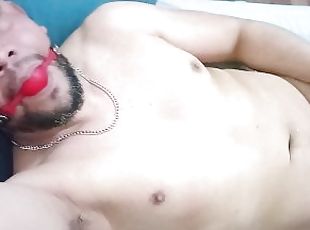 amador, gay, punheta, bdsm, escravo, fetiche, sozinho, amordaçando, escravidão, leite