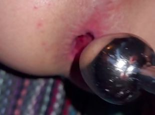 Rosebuds XXL anal plug, gape close up