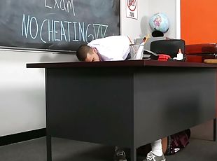 dilettant, junge, gefangen, ausflüge, klassenzimmer, tracht, neckend