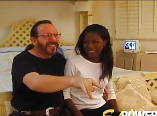 Fuckable ebony bitch always enjoys hardcore sex with white men