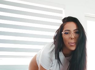 doggy, brille, babe, blasen, immens-glied, latina, pornsterne, gesichtspunkt, junge18, kanapee