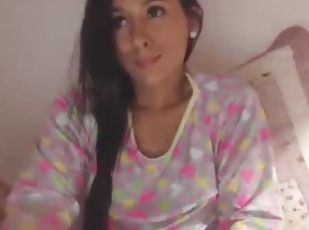 masturbación, adolescente, webcam, guapa, a-solas, húmedo