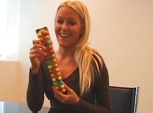 Blonde Broad Tries Different Bubble Gums